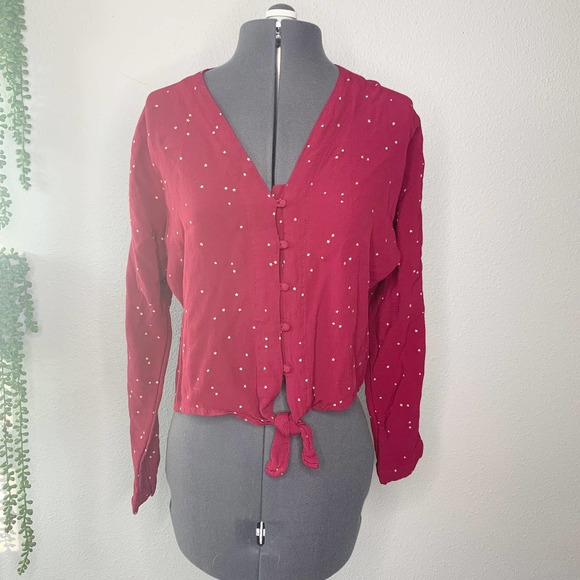 Rails Sloane Red Rogue Gradient Stars Button Front Shirt Women's Size Small S - Picture 10 of 10